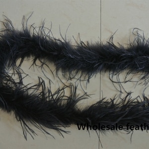 1 pcs navy blue deep blue ostrich Feather Boa 22colors 1 ply thinckness
