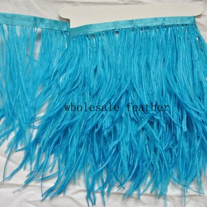 turquoise ostrich feather trimming fringe ostrich feather trim for party craft supply sewing supply 031