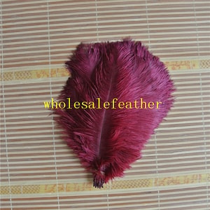 100 pcs 5-8INCH burgundy ostrich feather plume wine red color  for wedding centerpiece wedding decor party event decor