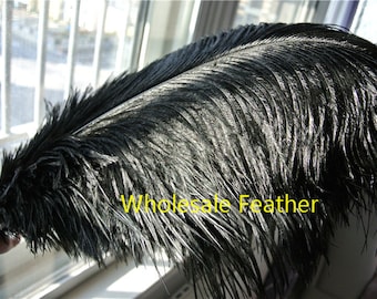 50 pcs BLACK ostrich feather plumes for wedding centerpieces wedding decor party supplies prom supply