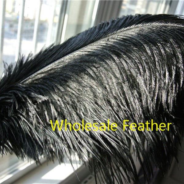 50 pcs BLACK ostrich feather plumes for wedding centerpieces wedding decor party supplies prom supply