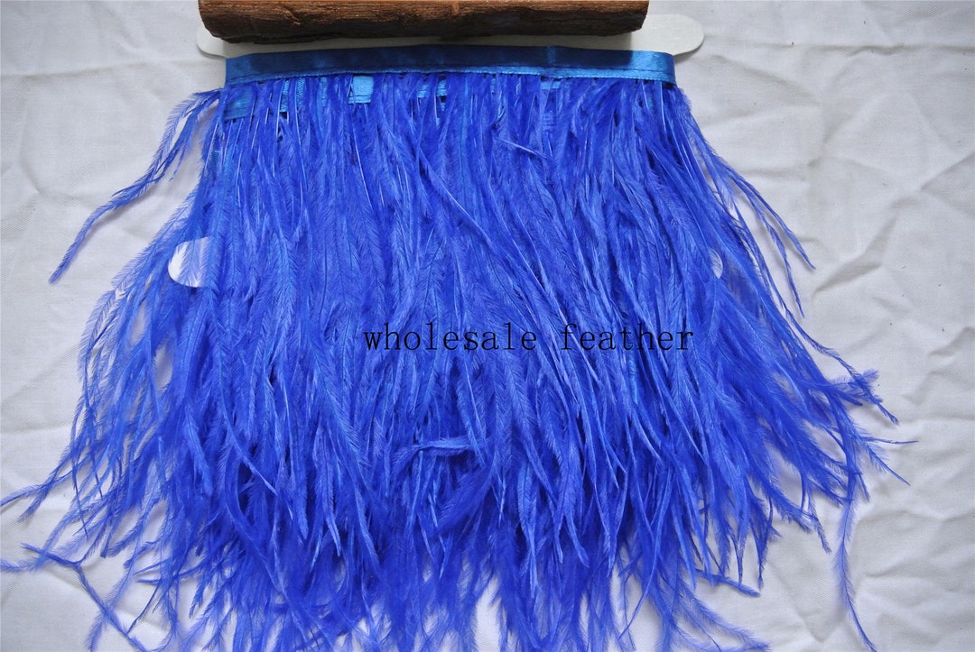 Royal Blue Ostrich Feather Trimming Fringe Ostrich Feather Trim for