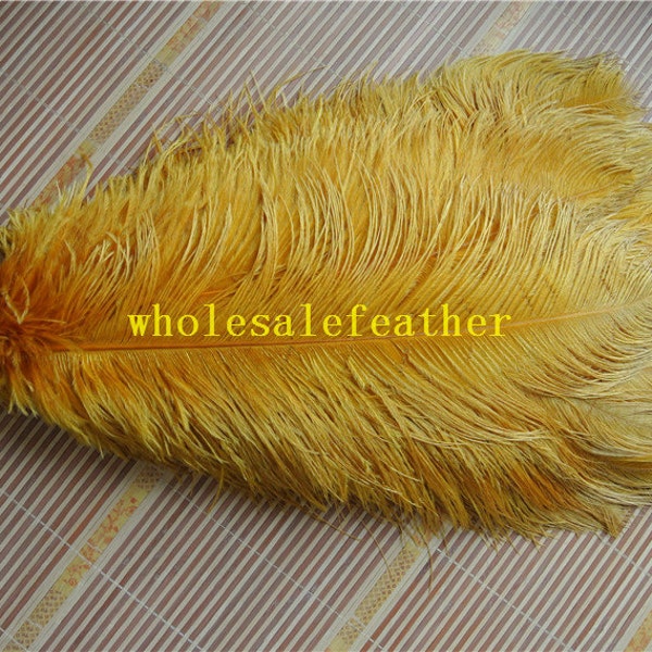 100 pcs gold ostrich feather plume for wedding centerpieces wedding decor party prom supply