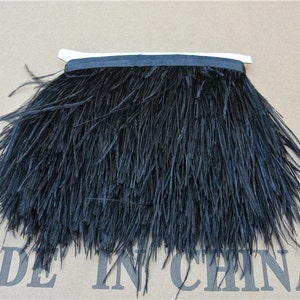 2 yards/lot black ostrich feather trimming fringe ostrich feather trim for Wedding Derss supply