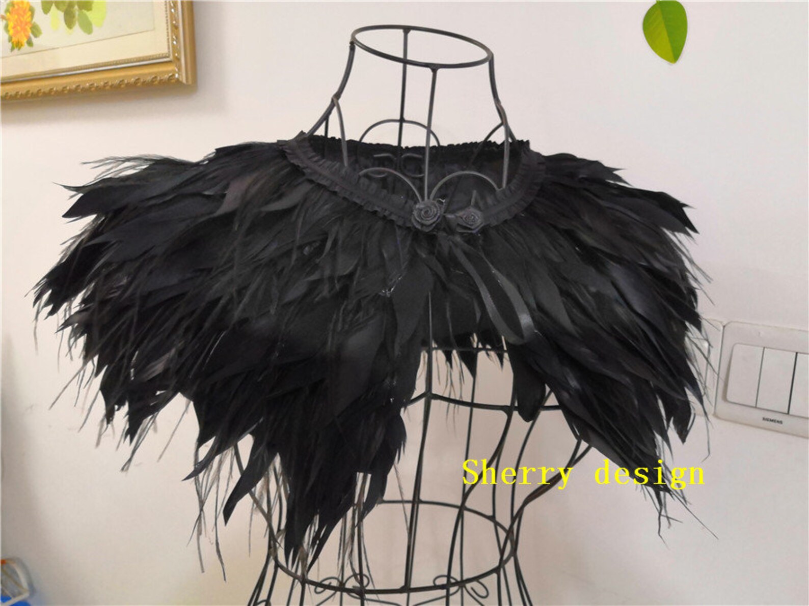 Black Feather Cape Feather Jacket Feather Shawl Carnival Etsy