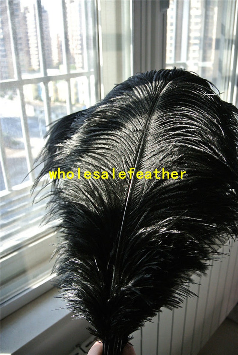 100 pcs black ostrich feather plumes for wedding centerpieces wedding decor party event supply image 5
