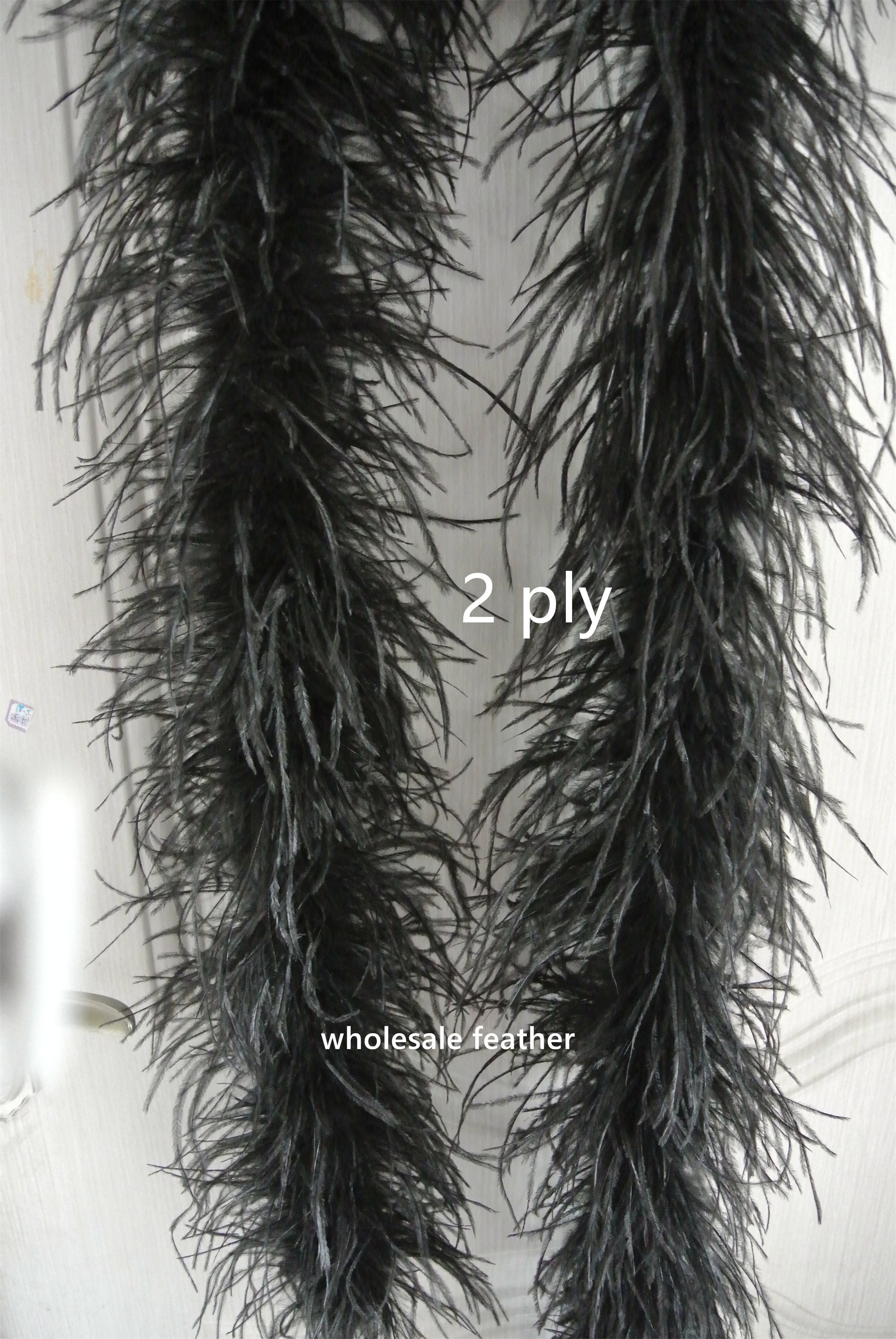 Black Ostrich Feather Trim 2 PLY