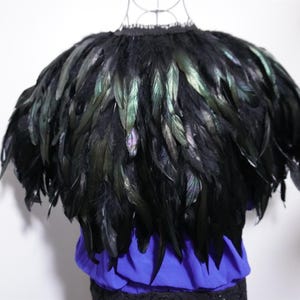 Black feather cape feather jacket rooster feather cape 5 ply Carnival feather shoulder shrug Shawl