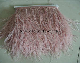 5 yards/lot dust pink rose pink ostrich feather trimming fringe ostrich feather trim for Wedding Derss supply