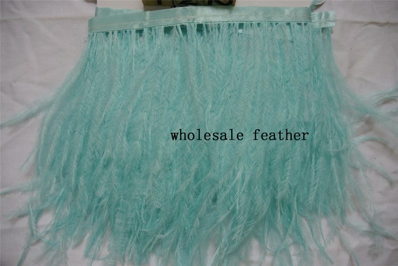 light blue ostrich feather trimming fringe ostrich feather trim feather fringe for party decor dress supply craft supply 55