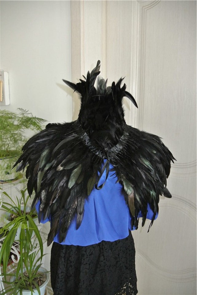 gallo Plumas negro chal chaqueta cabo pluma cabo plumas Etsy pluma rxYOwCqrPn