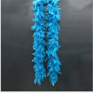 1 pcs 40g-120g turquoise blue Chandelle Feather Boa 2 meters Flapper Burlesque Costume