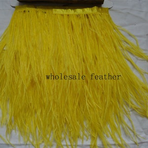 bright yellow ostrich feather trimming fringe ostrich feather trim for party craft supply sewing supply 002