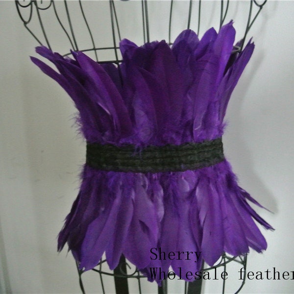 Purple white red black orange hot pink royal blue turquoise yellow lime green Carnival Rooster coque feather belt feather costume belt