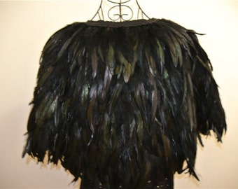 Plume noire cape veste coq plumes Cap 5 plis Carnaval plume épaule boléro en plumes châle