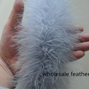 40g marabou feather boa gray Turkey Fluff 25 Colors Strip Fluffy Boa
