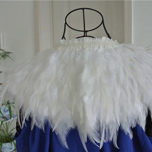 White hackle feather cape feather jacket feather shawl feather cape 3 ply Carnival feather shoulder shrug