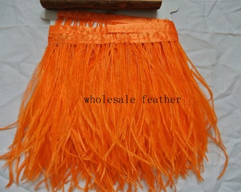 orange ostrich feather trimming fringe ostrich feather trim for party craft supply sewing supply 003