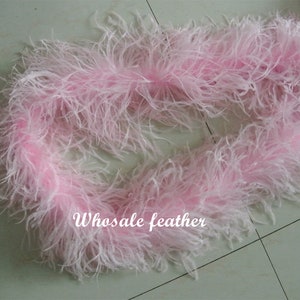 22 colors 5 ply light pink ostrich Feather Boa  for Costume supply