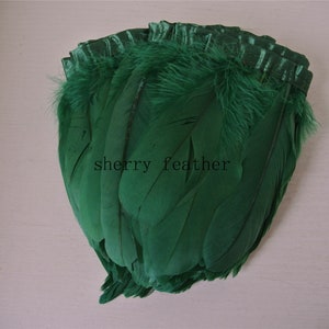 2 meters dark green goose feather trim goose feather fringe trim