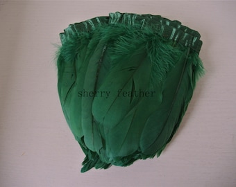 2 meters dark green goose feather trim goose feather fringe trim