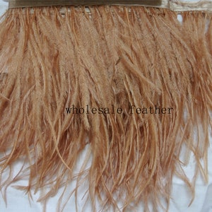 brown ostrich feather trimming fringe ostrich feather trim for party craft supply sewing supply 039