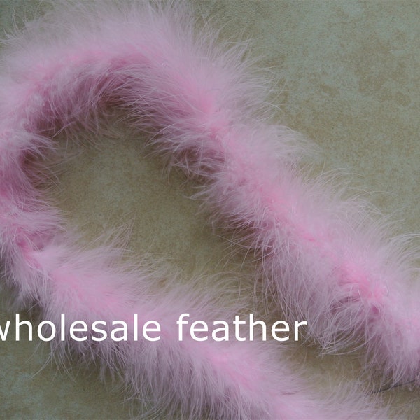 25 Colors 18g light pink marabou feather boa Turkey Fluff  Strip Fluffy puffs Boa