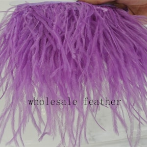 light purple lavender ostrich feather trimming fringe ostrich feather trim for party craft supply sewing supply 54