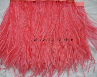 Watermelon red ostrich feather trimming fringe ostrich feather trim for party craft supply sewing supply 014