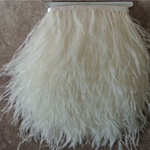 2 yards/lot white ostrich feather trim fringe ostrich feather trim Wedding Derss costume supply