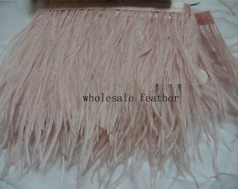 blush pink dust pink ostrich feather trimming fringe ostrich feather trim for party craft supply sewing supply 024