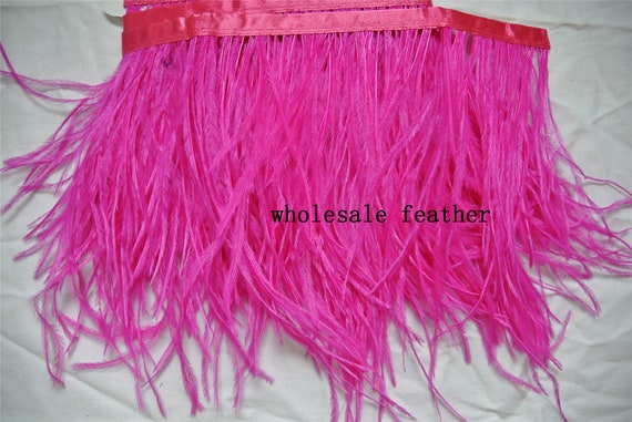 Hot Pink Fuchsia Ostrich Feather Trimming Fringe Ostrich Feather