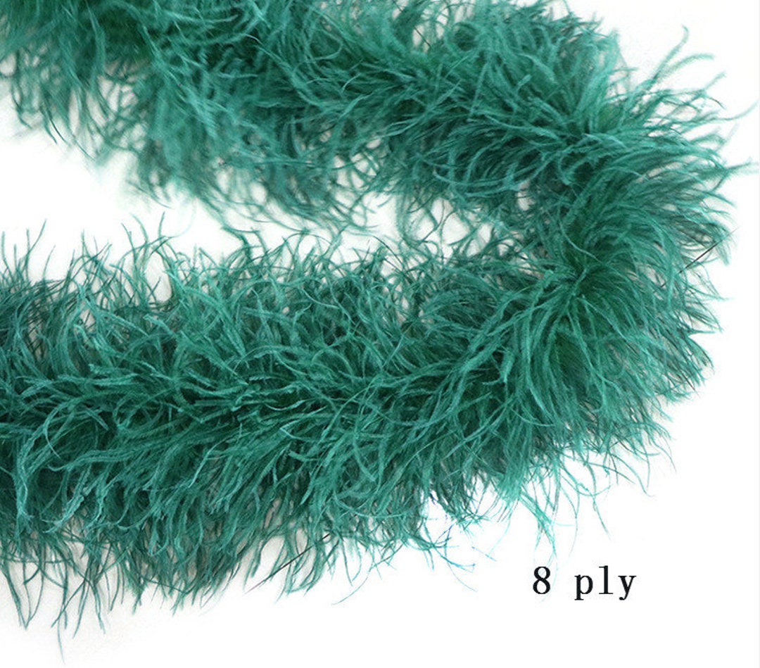 1-20ply Dyed Natural Ostrich Feathers Boa 2 Meters White Ostrich feather  Shawl for Wedding Party Dress Sewing Decoration Scarf