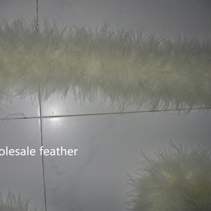 40g elfenbensfärgad krämfärgad maraboufjäderboa Kalkonfluff 25 färger Strip Fluffig Boa