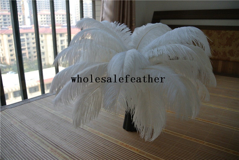 50 pcs WHITE ostrich feather plume for wedding centerpiece wedding decor party decor prom supply image 1