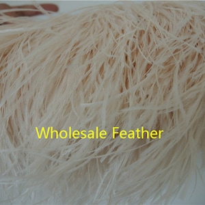 10 yards/lot ivory ostrich feather trimming fringe on Satin Heade for Wedding Derss