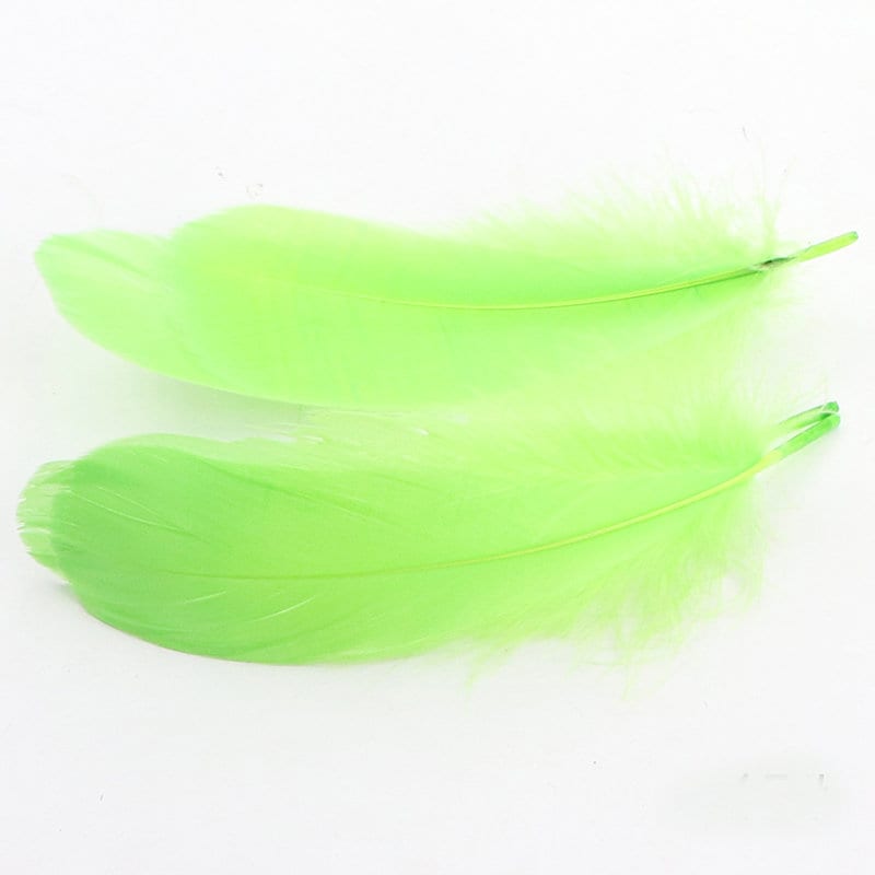 Goose Satinette Feathers, 4-6 Green Grass Mix Loose Goose Feathers,  Assorted Green Feathers, Small Feathers, Art and Craft Supplies ZUCKER® 