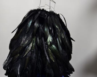 Black Feather Cape Feather Jacket Rooster Feather Cape Ply