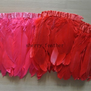 2 meters RED goose feather trim goose feather fringe trim