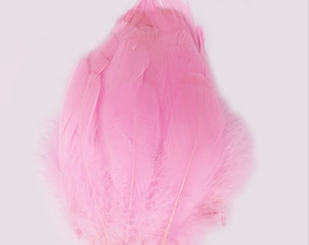 40 colors 100 pcs light pink GOOSE feathers loose for craft supply 4-7 inch (12-17cm)