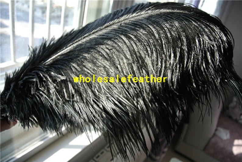 100 pcs black ostrich feather plumes for wedding centerpieces wedding decor party event supply image 6