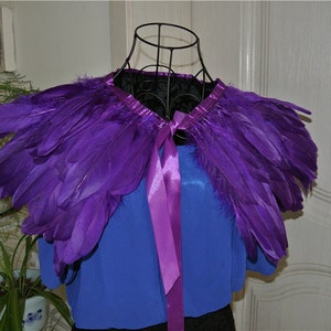 Purple feather cape feather jacket feather shawl Goose feather cape Carnival feather shoulder shrug