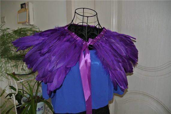 purple feather jacket