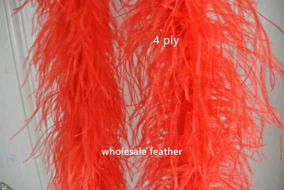 4ply Ostrich Feather Boas, Over 20 Colors to Pick Up (Golden Yellow)