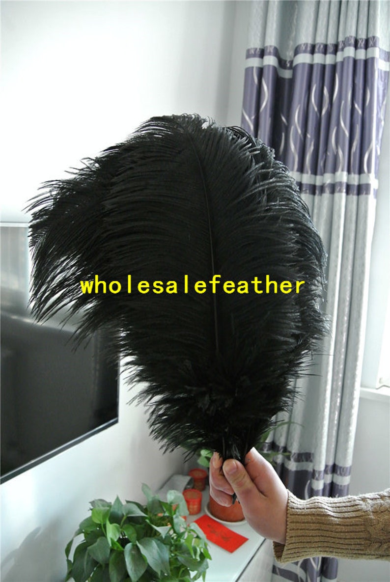 100 pcs black ostrich feather plumes for wedding centerpieces wedding decor party event supply image 4