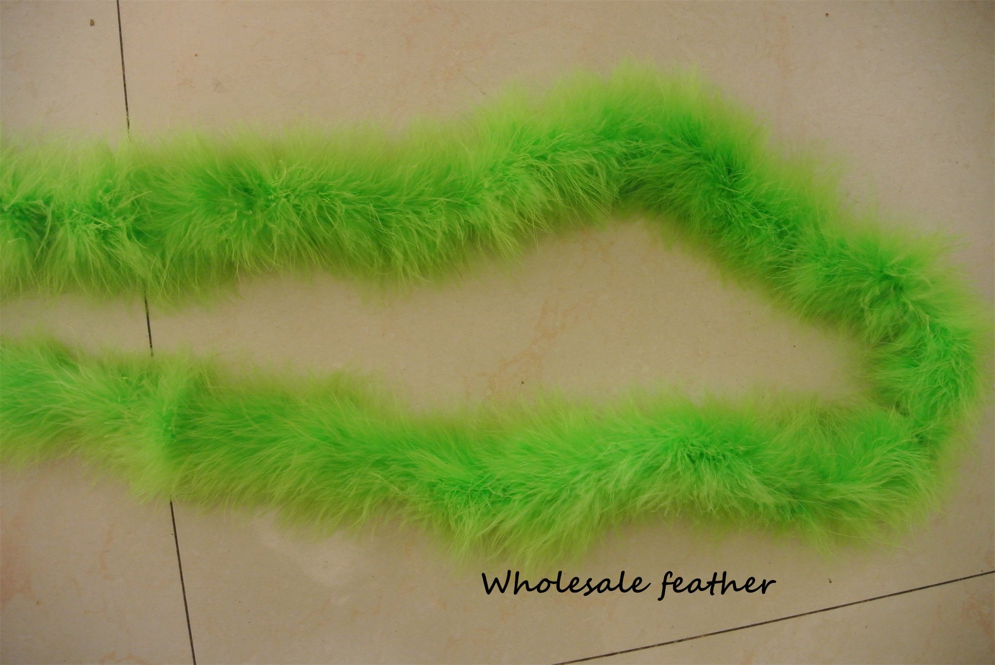 Ostrich Marabou Feather Boa - 18 Length - Lime Green