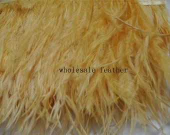 gold ostrich feather trimming fringe ostrich feather trim for party craft supply sewing supply 030