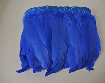 2 meters royal blue goose feather trim goose feather trim fringe