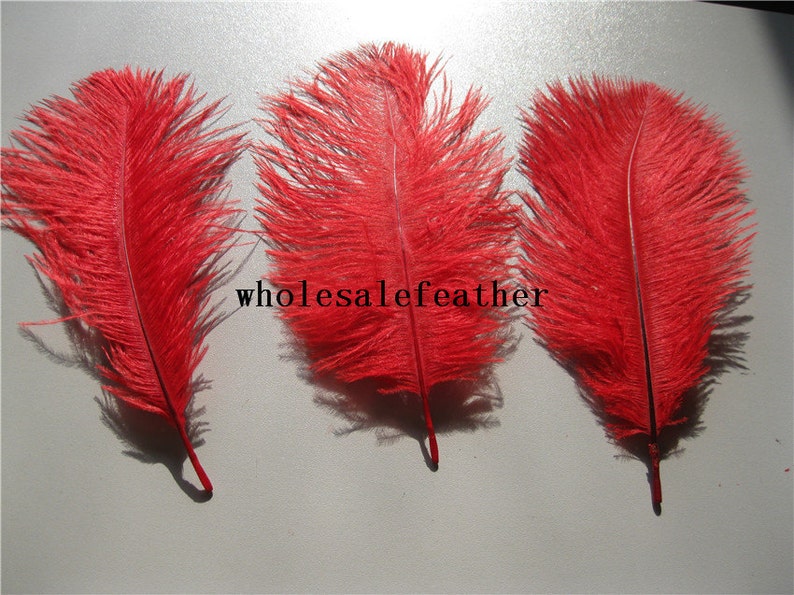 50 Pcs Red Ostrich Feather Plume for Wedding Centerpiece | Etsy