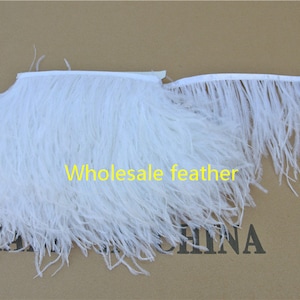 10 yards/lot white ostrich feather trimming fringe ostrich feather trim for craft Derss prom supply